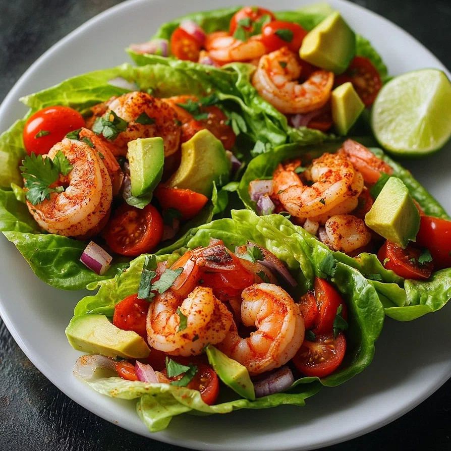 Shrimp and Avocado Lettuce Wraps