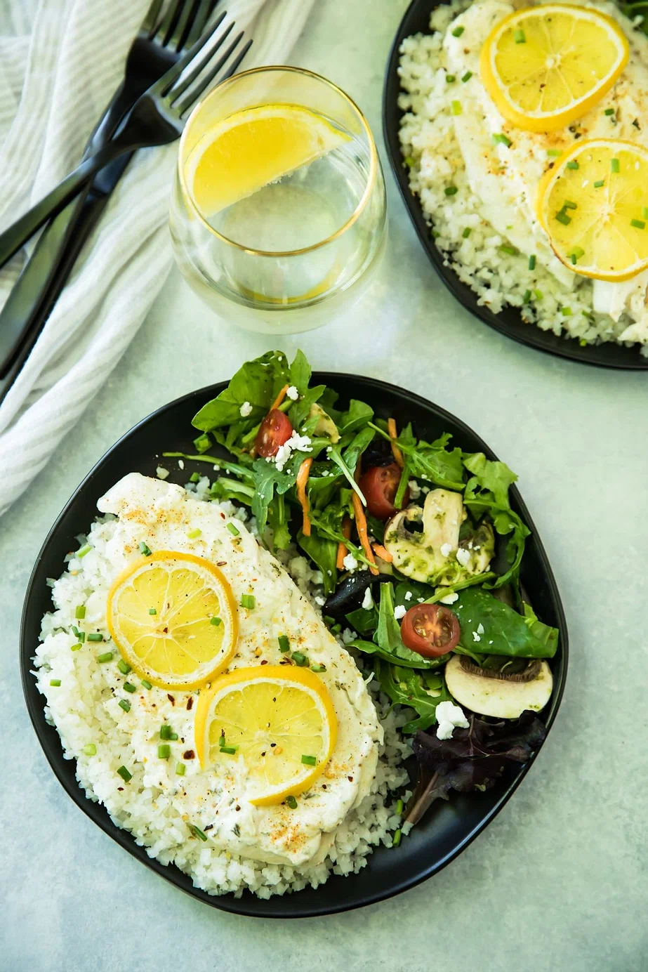 Baked Tilapia and Cauliflower Rice